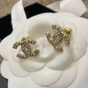 Brand new Chanel logo earrings